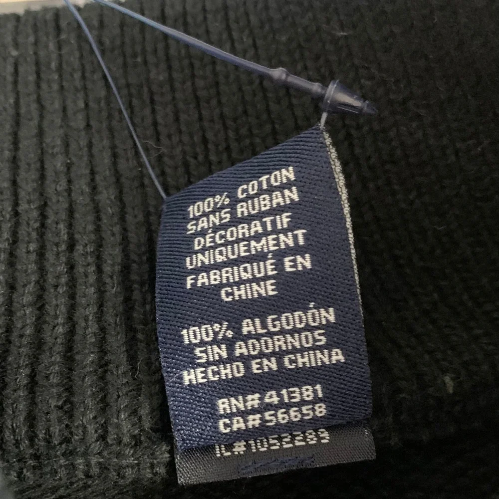 Chaps Mens Sweater XL Black Gray Fair Isle Geometric Mock Neck Button NWT Cotton